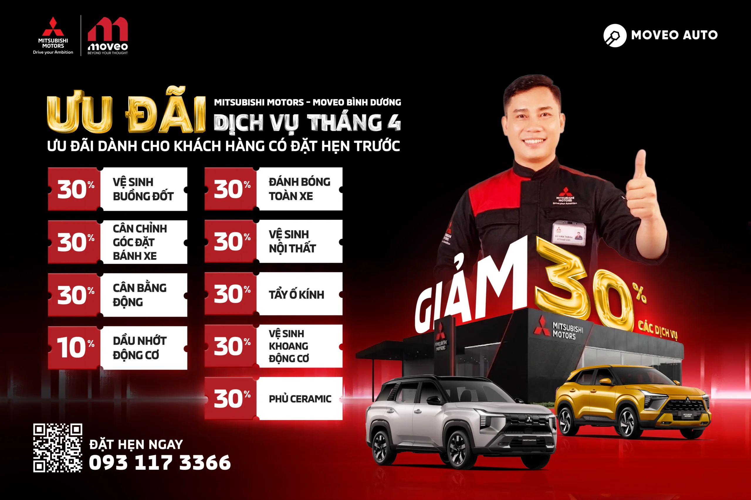 Khuyến mãi dịch vụ Mitsubishi tháng 04/2026