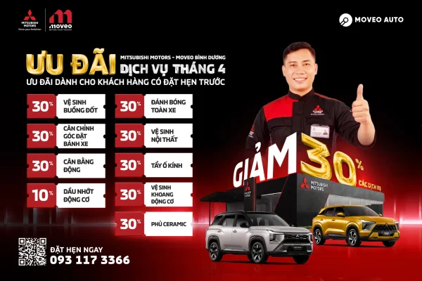 Khuyến mãi dịch vụ Mitsubishi tháng 04/2026